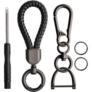 Keychain for Car Key Chain - Detachable Key Ring Black Car Motorcycle Truck Acce